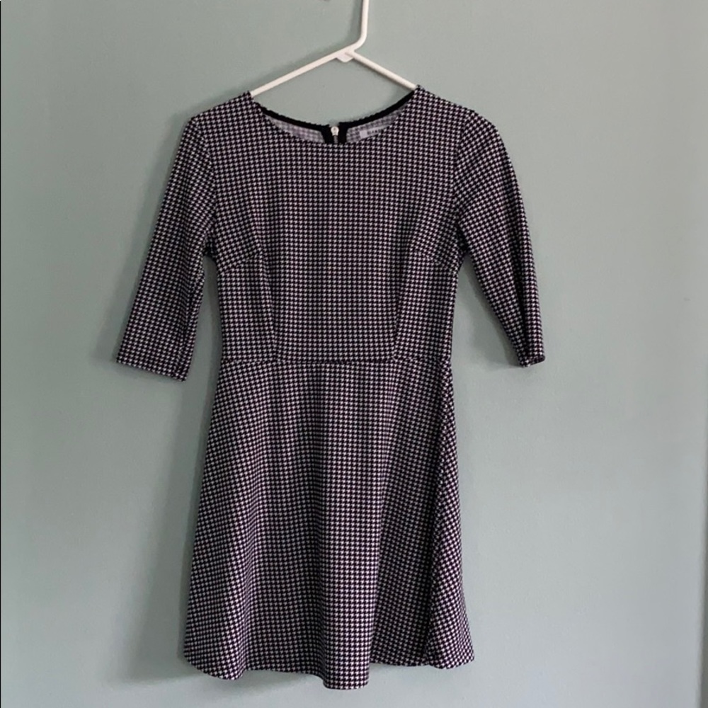 Skater Dress in Houndstooth Pattern